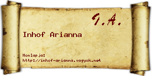 Inhof Arianna névjegykártya